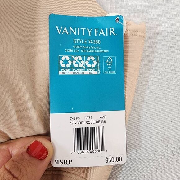 Vanity Fair Women's Beauty Back Underwire Smoothing Strapless Bra Size 42D NWT - Picture 5 of 6